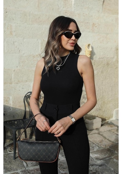 Refox Siyah Halter Yaka Fitilli Atlet