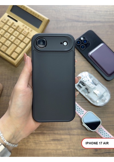 Apple iPhone 17 Air Uyumlu Kamera Korumalı Darbeye Dayanıklı Renk Atmayan Keep Silikon Kılıf Siyah