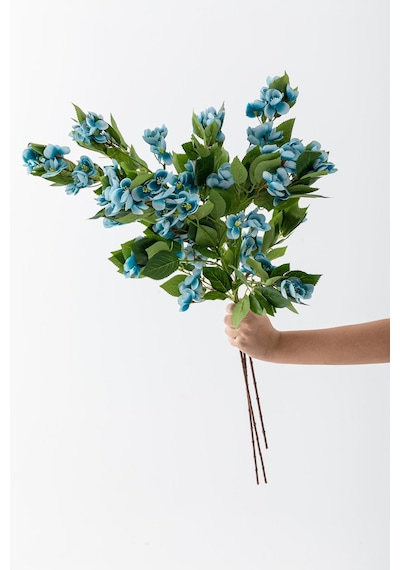 Yapay Lux Menekşe Dalı Mavi 80 Cm 5 Yaprak Mavi