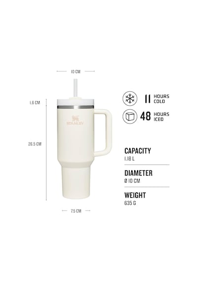 Stanley Quencher Pipetli Termos Bardak 1.18 Lt Krem