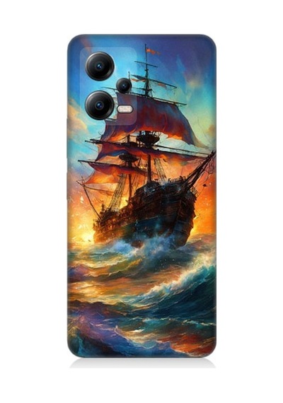 Xiaomi Poco X5 5g Uyumlu Kızıl Deniz Yelkenli Gemi Desenli Silikon Kılıf