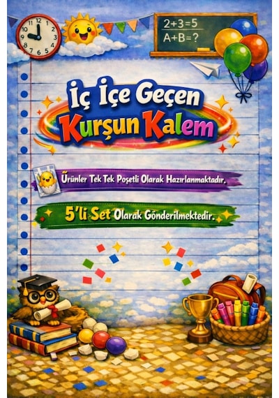 Karne Hediyesi 5 Set Kurşun Kalem Ve Tebrik Kartı