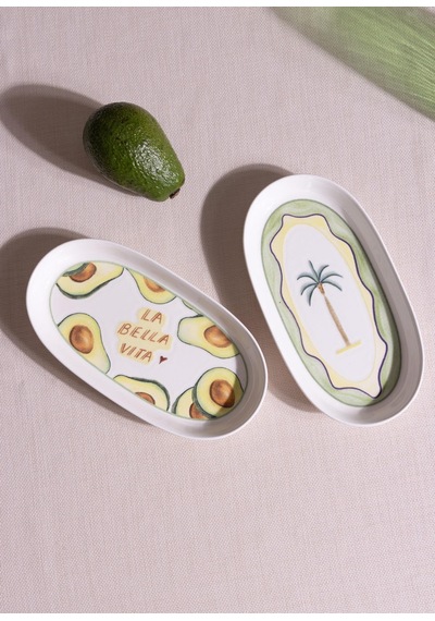 The Mia Itl0019 Italian Summer Oval Servis Tabağı 2li 29 Cm Ekru