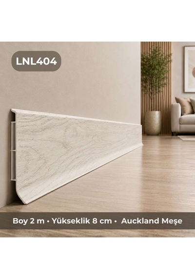 Linela Suya Dayanıklı Pvc Süpürgelik 8 Cm - Auckland Meşe - Lnl404