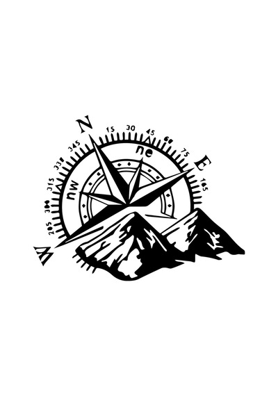 Pusula Ve Dağ Sticker