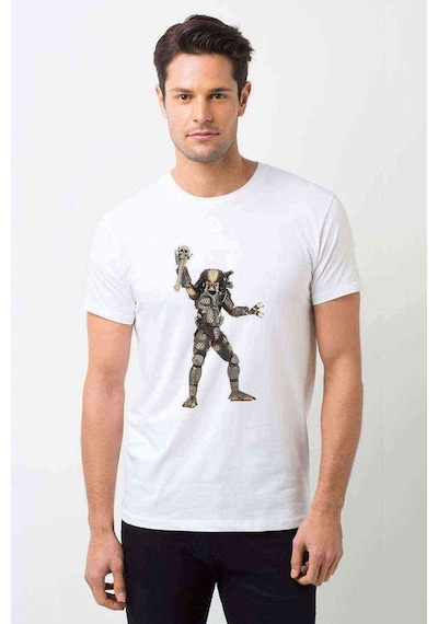 Predator City Hunter Baskılı Beyaz Erkek Tshirt