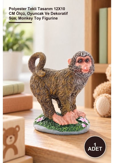 1 Adet Maymun Figür Polyester Tekli Tasarım 12x10 Cm Ölçü, Oyuncak Ve Dekoratif Süs, Monkey Toy Figurine