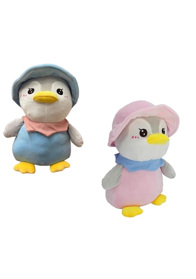 Halley 40 Cm Peluş Penguen 1 Adet Beyaz - Mavi - Pembe