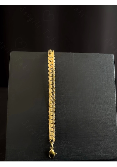 Yassı Model Snake Yılan Gold Çelik Zincir Çocuk Bileklik Metoo Serisi Çok Renkli