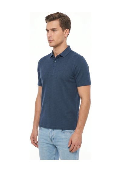 Raymons Erkek Polo Yaka Kısa Kollu Triko Tişört Regular Kalıp Bgl-st05561 İndigo