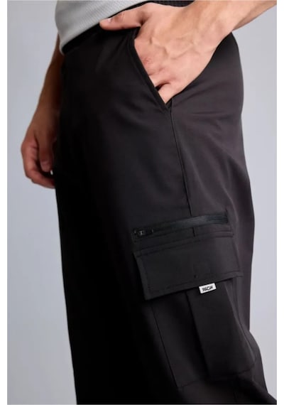 Defacto Standart Fıt Elastik Bel Dokuma Siyah Jogger H8609ax26spbk81 Siyah-bk81