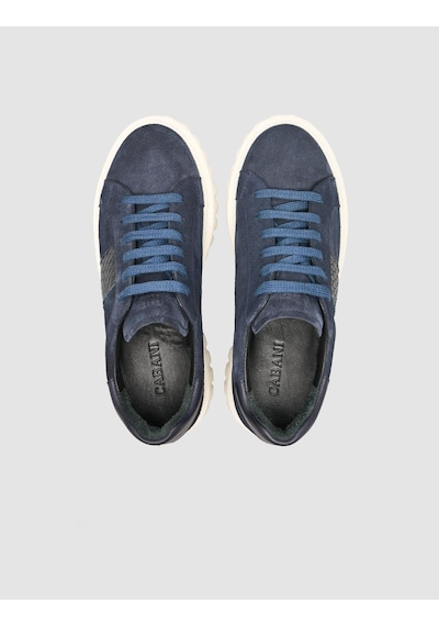 Süet Bağıcıklı Kroko Lacivertkadın Sneaker Ayakkabı Lacivert