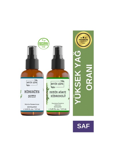 Biberiye Suyu Ve Sedir Suyu Seti -parlaklık Hidrosolü Seti 2x100ml