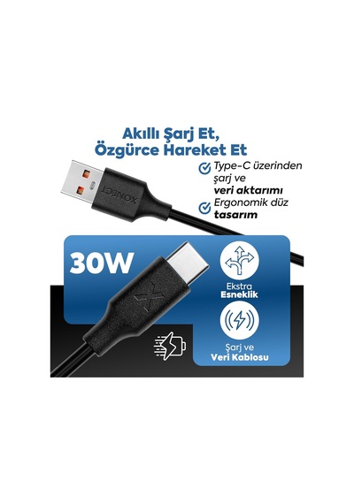 Usb To Type-c İle Uyumlu İphone Ve Samsung İle Uyumlu Hızlı Şarj Ve Data Kablosu 40 Cm Beyaz Standart