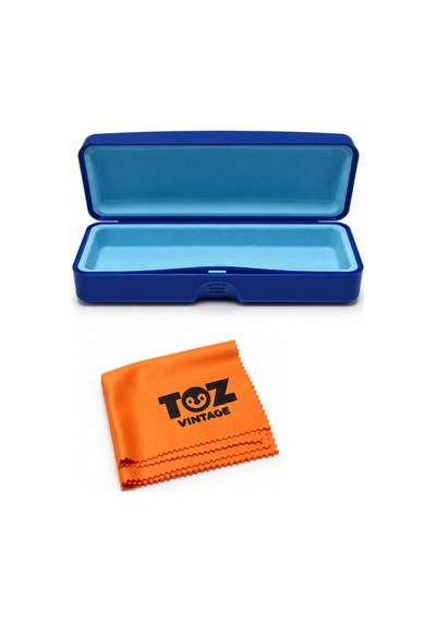 Mavi Sert Plastik Gözlük Kılıfı Şık Tasarım İçten Ekstra Korumalı Koruyucu Gözlük Kabı