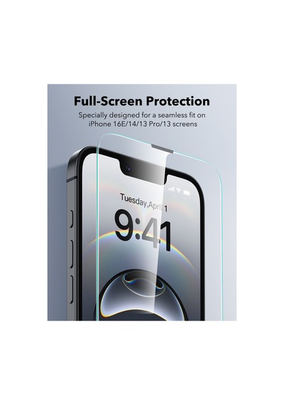 İphone 16e/14/13 Pro/13 Anti-static Temperli Full Cam Ekran Koruyucu Kolay Kurulum Kiti - 2 Adet - 731106886