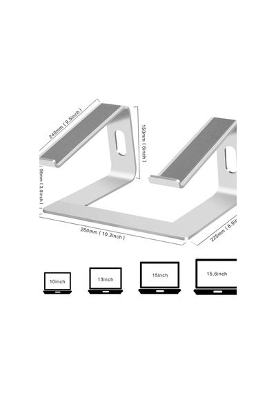 Lexroo M5 Alüminyum Ergonomik Katlanır Macbook Uyumlu Bilgisayar Standı Bilgisayar Yükseltici 10 17 İnç