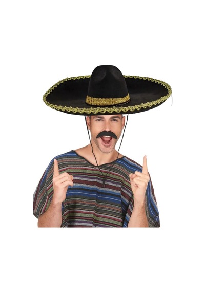 Sombrero Meksika Şapkası Mariachi Altın Şeritli Yetişkin Boy 2 Yaş Mavi