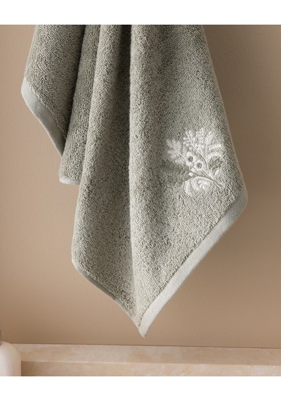 Madame Coco Selmor %100 Pamuk Nakışlı Yüz Havlusu - Haki - 50x76 Cm 8684427302064 Çok Renkli