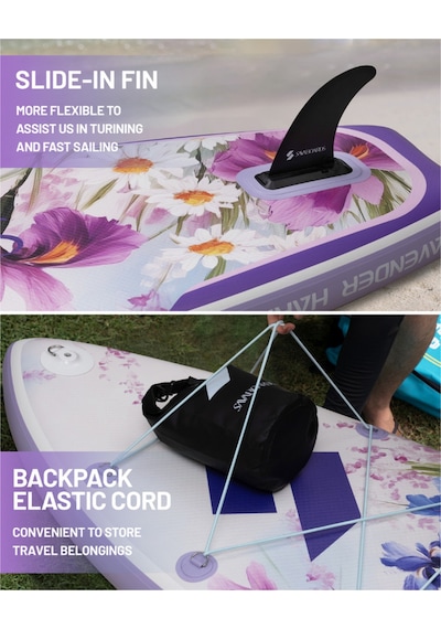 Lavender Harmony 11 Geniş Ve Dengeli Şişme Paddle Board 335x86x15 Cm (Tekerlekli taşıma çantalı) Sup Seti