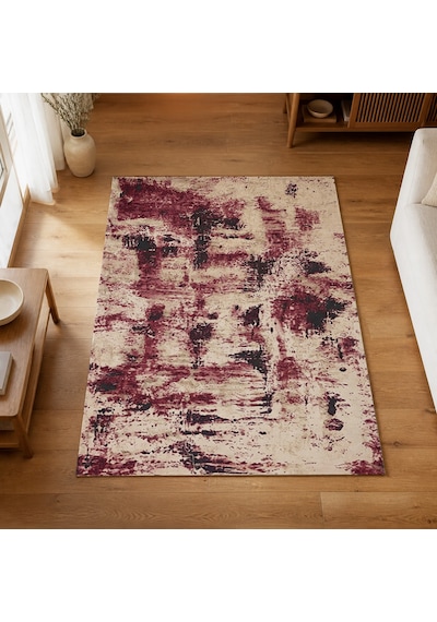 Kartela Halı Nivo Halı Kaymaz Taban Makinede Yıkanabilir Halı Bordo - 100 X 150 Cm