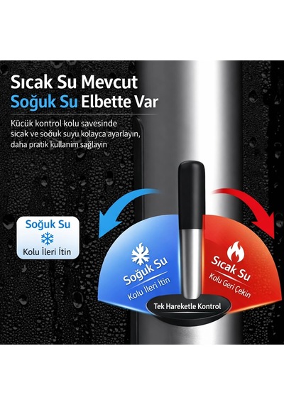 Dailytech 3000w Elektrikli Anında Su Isıtmalı Musluk Dijital Sıcaklık Göstergeli 360 Döner Çok Renkli