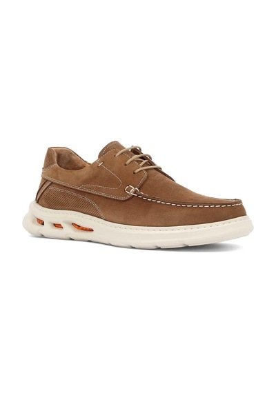 Erkek Taba Bağcıklı Kalın Tabanlı Nubuk Deri Sneaker