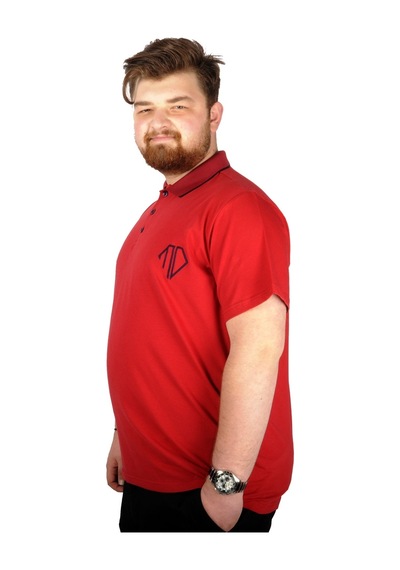 Mode Xl Büyük Beden T-Shirt Polo Cep Sup Md Basic 21555 Bordo 001