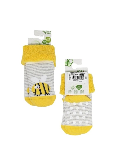 Kitikate Bibaby Biorganic Anımals Havlu Kaymaz Çorap 68370 Sarı