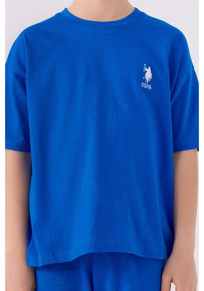 U.S. Polo Assn. Erkek Çocuk Saks Mavi Bermuda Takımı 5274-43651 Saks Mavisi
