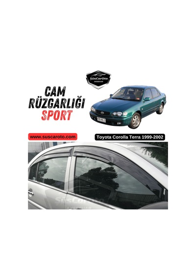 Toyota Corolla Terra 1999-2002 Uyumlu Mugen Cam Rüzgarlığı Seti Piano Black 4'lü İthal Parlak Siyah 00 Şüscaroto Aksesuar