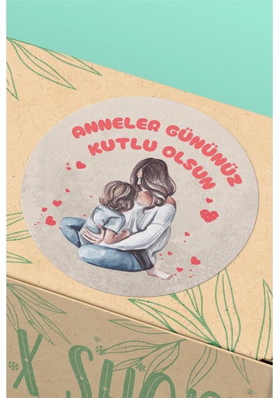 Kalpli Anneler Günü Kutlu Olsun Sticker 3x3cm St2384 Çok Renkli