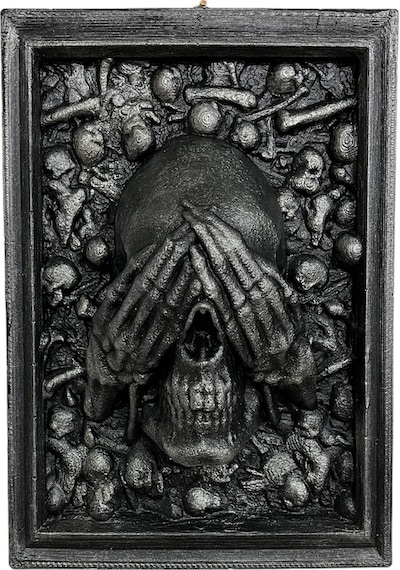Kurukafa Tablo 3lü Metalik Siyah-gri 15x21 Cm