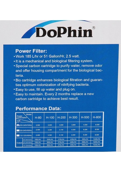 Askılı Akvaryum Filtresi, 185 L/h