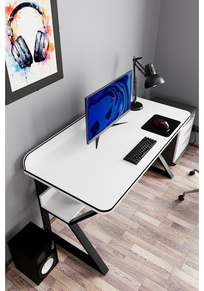 Pulsar Oyuncu Masası Çalışma Ofis Masası Gaming Masa Beyaz