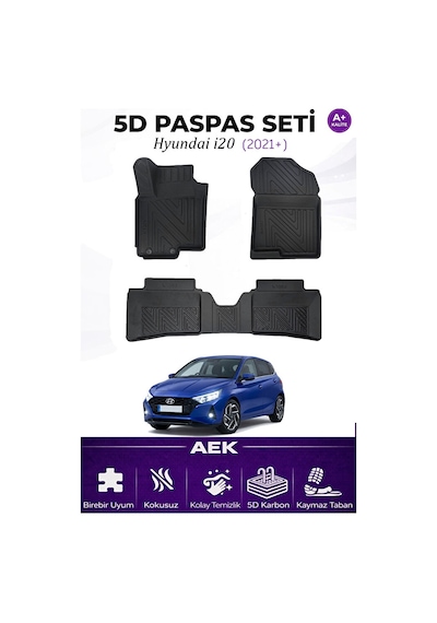 Hyundai İ-20 2020+ Araca Özel Havuzlu "karbon" Paspas Takımı