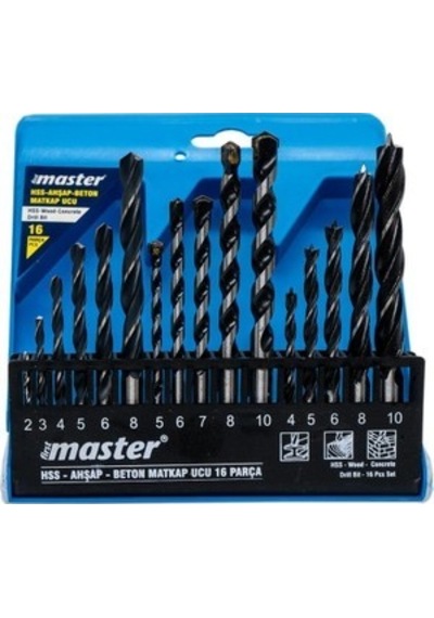 Master Hss-ahşap-beton Matkap Ucu Seti 16 Parça 530850