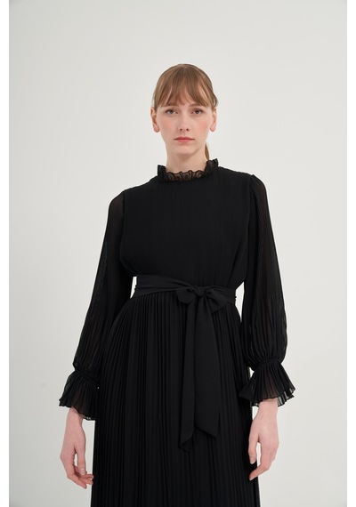 FTZ Women Ftz Plise Şifon Elbise Siyah 31019 Siyah
