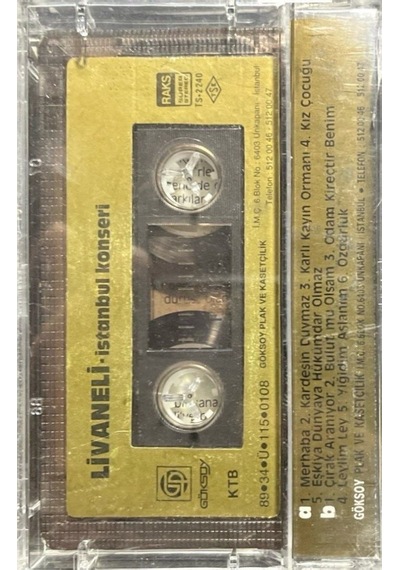 Plak Değildir Kaset Tir Kaset Livaneli İstanbul Konseri Seçme E