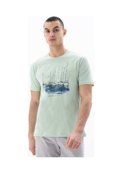 AR-MA Arma Erkek Regular Fit Bisiklet Yaka Tişört Y25344405301 Yeşil
