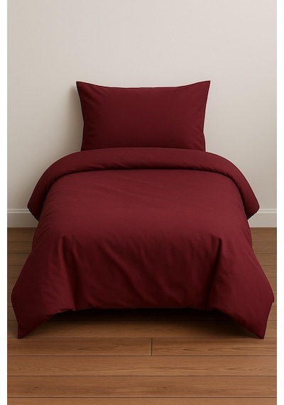 Lionas Tek Kişilik Düz Renk Bordo Nevresim + 1 Adet Yastık Kılıfı Bordo