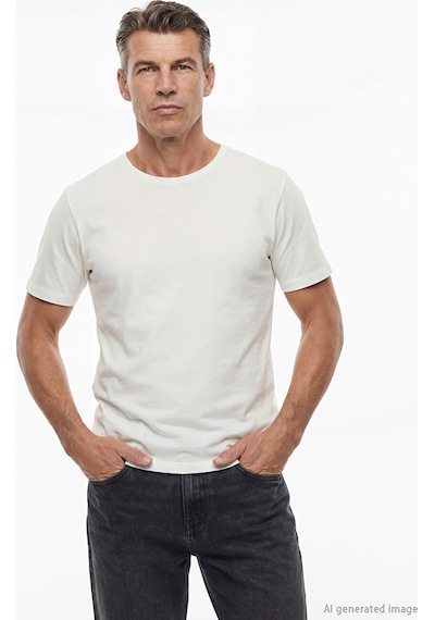 Lcwaıkıkı Classic Ekru %100 Pamuk Regular Fit Basic Tişört