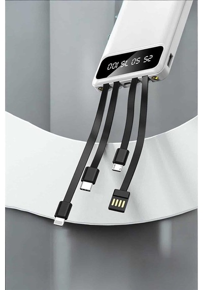 Powerbank 20.000 Mah Lcd Ekran Usb Lightning Type-c Uyumlu İos Ve Android Sarı