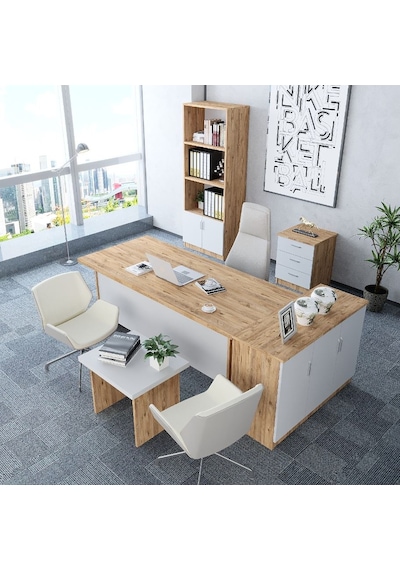 Bubble 5'li Ofis Takımı  Model 5 Çam Beyaz