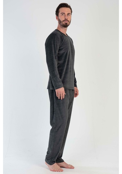 Vienetta Erkek Uzun Kol Kadife Antrasit Pijama Takım C5t0n0o603 001