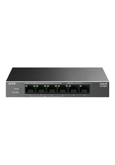 TP-Link LS106LP 4 Port 10/100 + 2 Port RJ45 Uplınk 41 W 250 M Switch