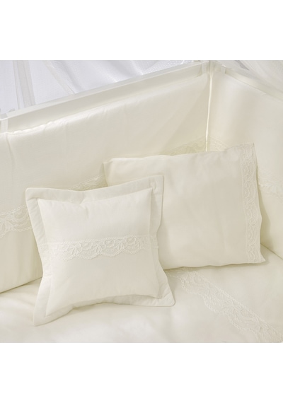 Meltem Kids Kral Sallanır Ahşap Anne Yanı Beşik 60 x 120 CM Beyaz - Krem