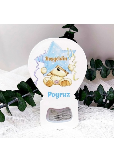 Yıldız Tutan Ayıcık Yeni Doğan Bebek  Buzdolabı Magnet(30 Adet)