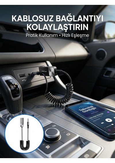 Lexroo Aux Girişli Cihazlar İçin Kablosuz Bluetooth Adaptörü