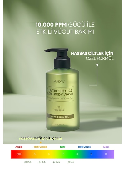 Kundal Tea Treebiotics Acne Akneye Eğilimli Ciltler İçin Vücut Yıkama Jeli 500 ML